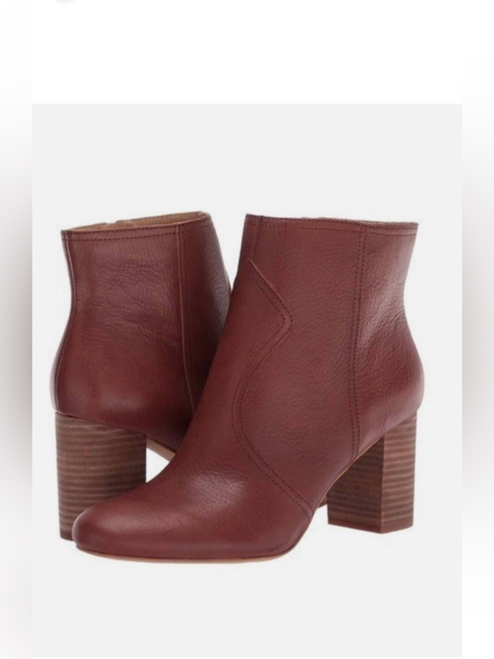 🛍️Lucky Brand Western Boho Leather Booties – Cognac Brown